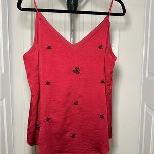 Express Red Floral Top